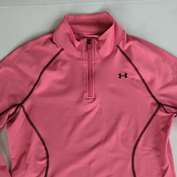 Under Armour Cold Gear Semi-Fitted Long Sleeve Athletic Top L Pink - Picture 7 of 14